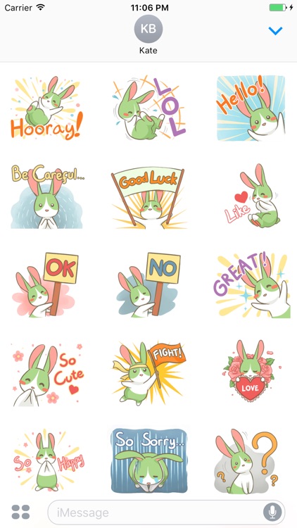 Sapphire The Little Green Bunny English Stickers
