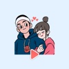 Romantic Valentine Stickers for Couples Animated