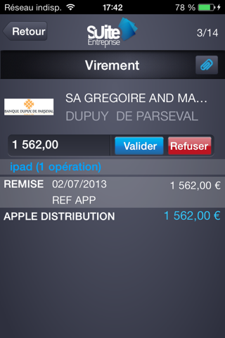 Suite Entreprise Mobile Banque Dupuy de Parseval screenshot 4