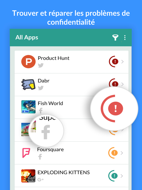 Screenshot #6 pour MyPermissions Privacy Cleaner