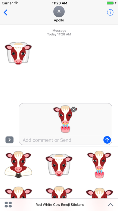 Red White Cow Emoji Stickers 1.0 IOS -