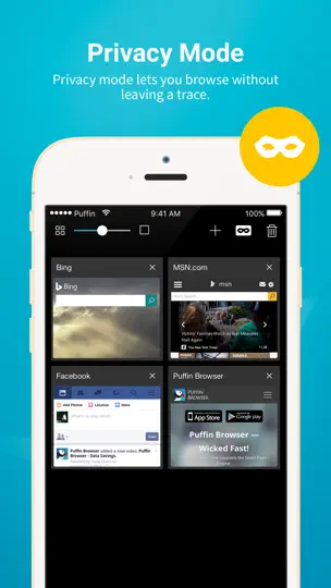 Captura de pantalla de Puffin Cloud Browser en iPhone 2