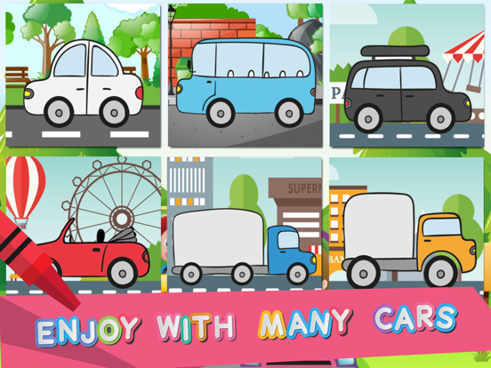 Mini Car Coloring - 子どもためにミニ カーゲーム アプリ 塗り絵のおすすめ画像1