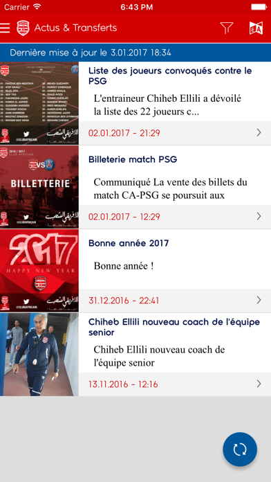 CA Officiel iPhone screenshot 4 - Sports app