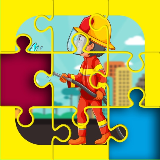 Super Fireman Jigsaw Puzzle for Kids Icon