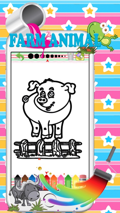 Farm animal pait : coloring pages for girls & boys
