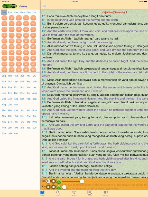 Screenshot #6 pour Alkitab Indonesian-English Bilingual Audio Bible
