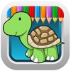 Draw And Paint Coloring Pages Super Turtle