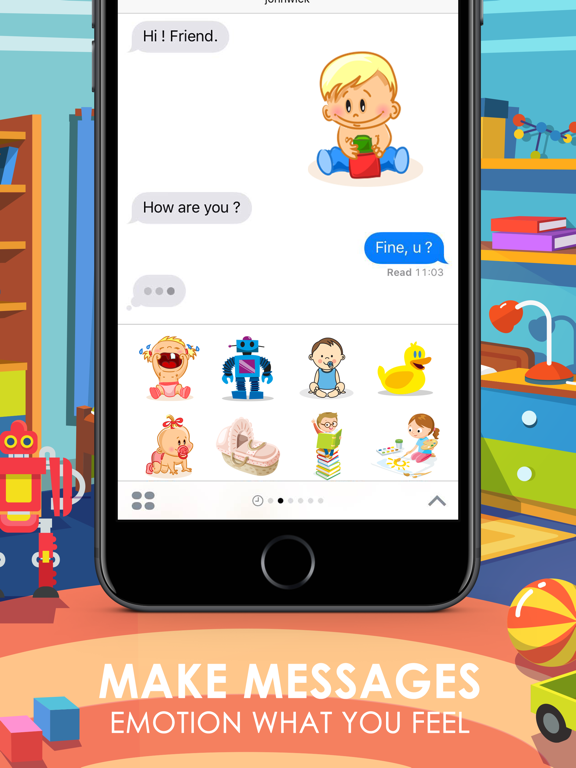 Screenshot #5 pour Baby Kids Emoji & Stickers for iMessage ChatStick