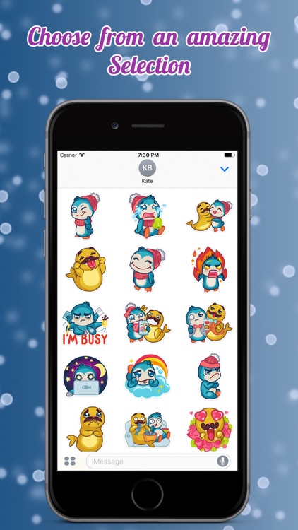 Cute Seal Emotions Stickers Pack for iMessage