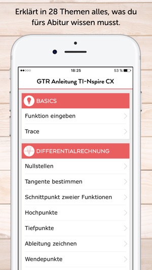 GTR Anleitung TI-Nspire CX CAS im App Store
