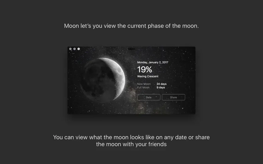 Скриншот MOON - Current Moon Phase на iPhone 2