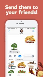 Food and Drinks Fun Free Sticker.s for iMessage screenshot #3 for iPhone