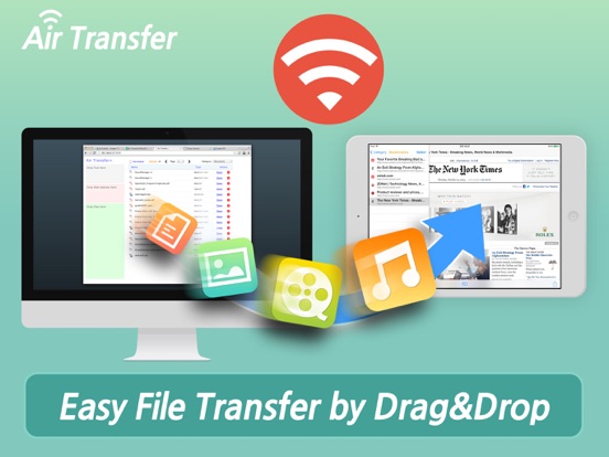 Air Transfer+ File Transfer from/to PC thru WiFi iPad app afbeelding 1