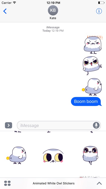 Animated White Owl Stickers For iMessage screenshot-3