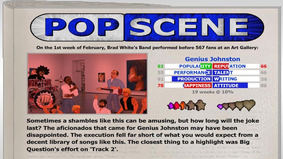 #4. Popscene (Music Industry Sim) (iOS) Podle: MDickie Limited