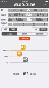 Macro Calculator - Mifflin-St Jeor Formula screenshot #5 for iPhone