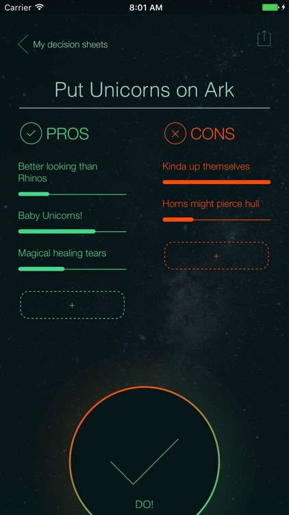 Pros vs Cons app