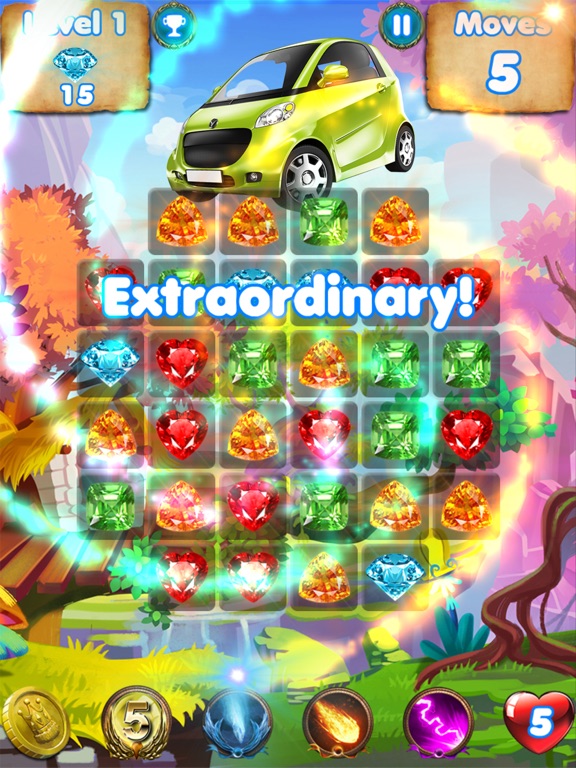 Car Games Puzzle Match - pop cute gems and jewels iPad screenshot
