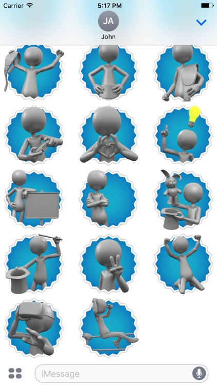 3D Guy Sticker Pack 4