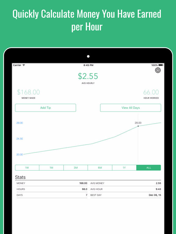 Screenshot #4 pour Tip Calc Log & Tipping Calculator for Restaurant