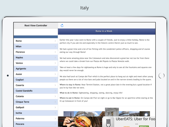 Italië iPad app afbeelding 1