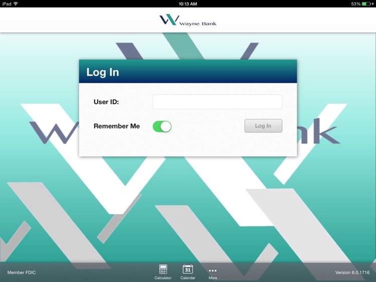 Wayne Bank and Trust Electronic Banking for iPad