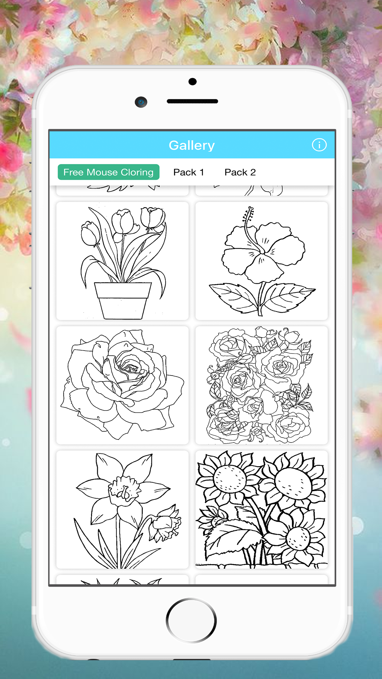 Kid Coloring Flowers Book - Drawings Art