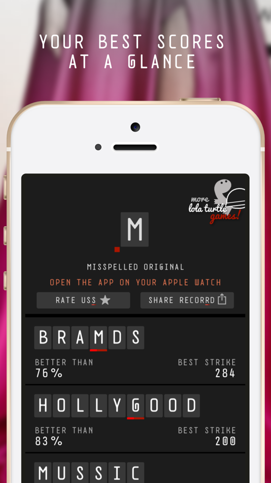 #5. Mispelled: A word game to challenge your knowledge (iOS) Podle: Miguel Muñoz