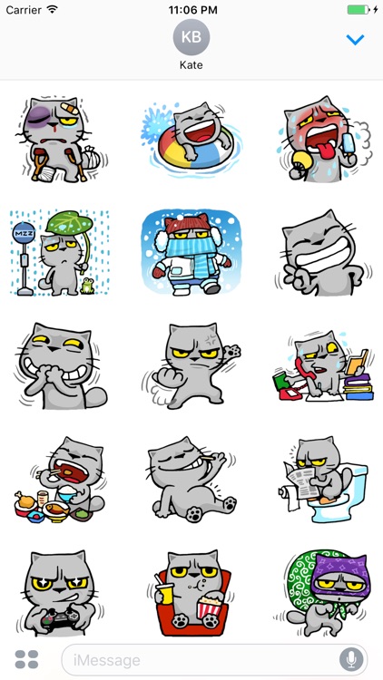 Snubbs The Grey Cool Cat Sticker 2