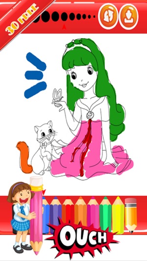 Princess Crayon Art Coloring Page For Kindergarten(圖5)-速報App