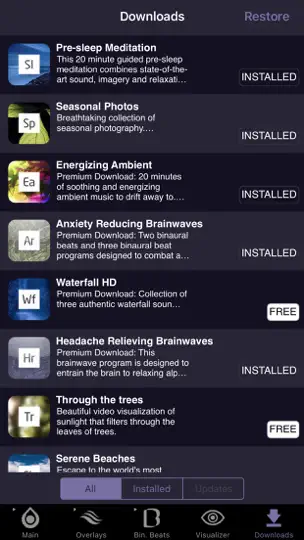 Captura de pantalla de SleepStream 2 en iPhone 5