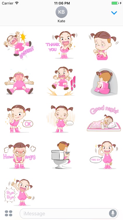 Nova The Funny Single Girl English Stickers