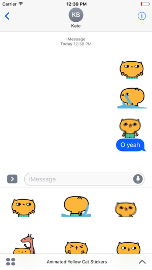 Animated Yellow Cat Stickers For iMessage(圖4)-速報App