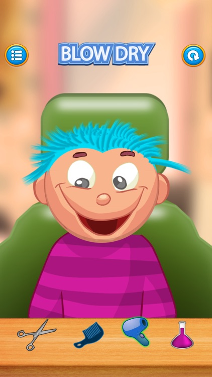 Child game / Crazy Hair Salon (blue hair) screenshot-3