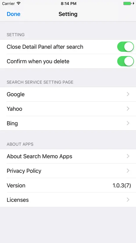 Search Memo
