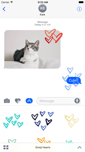 Emoji Hearts sticker - I love stickers f