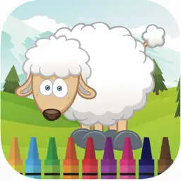My farm animal coloring book games for kids app icon