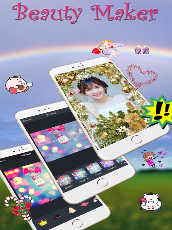 Christmas Frame - Camera Sticker, Take Photo iPad screenshot