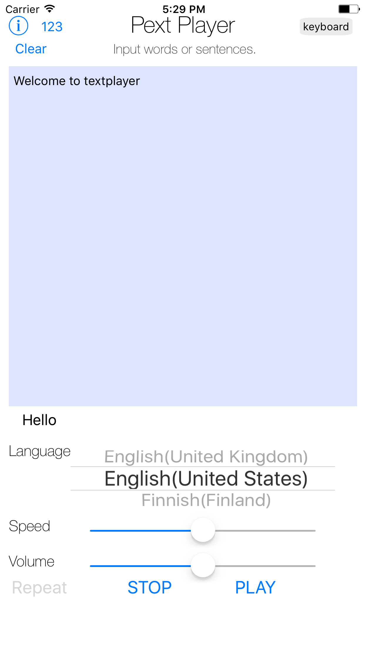 text player