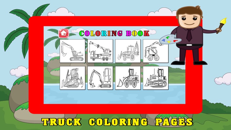 Vehicle Kids Coloring Book - Truck Car Train Pages