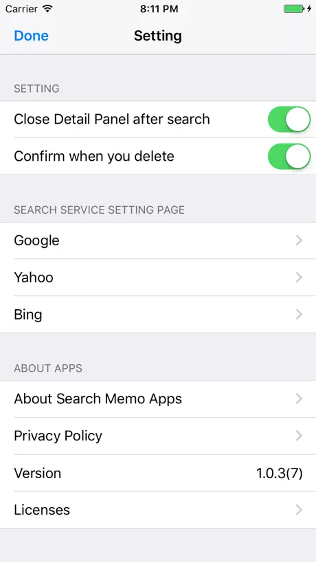 Search Memo
