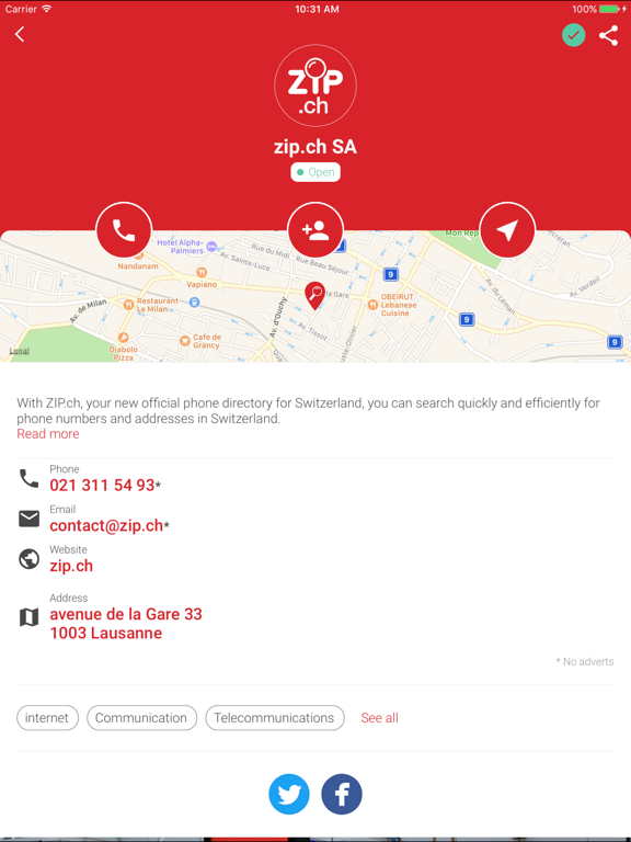 Screenshot #6 pour ZIP.ch - smart local search