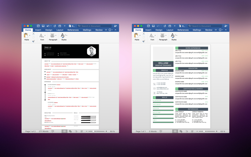 Resume Templates(A4 Size) for Word thumbnail 2