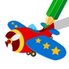 Learn And Draw Vehicle Airplane Coloring Games