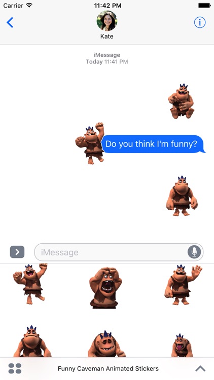 Funny Caveman Animated Emoji Stickers