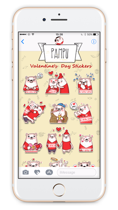 Valentine's Day with Pampu stickers screenshot