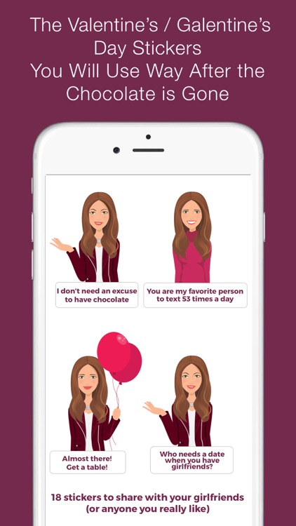 Valentine’s/Galentine’s Day girl-talk stickers (K)