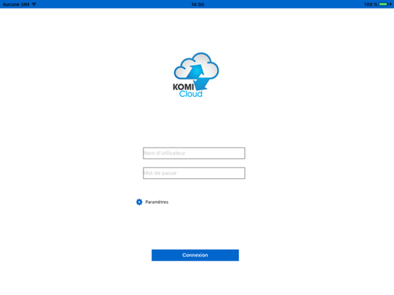 KOMI Cloud Mobile iPad screenshot
