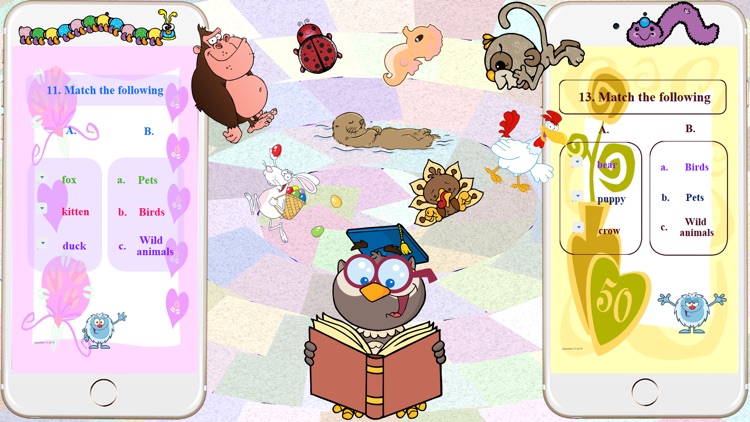 english game for kid match the type of animals